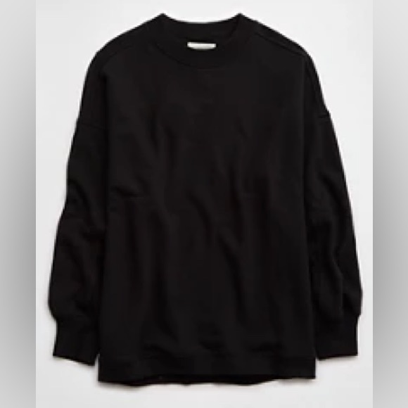 Aerie Getaway Sweatshirt in True Black - Picture 1 of 1